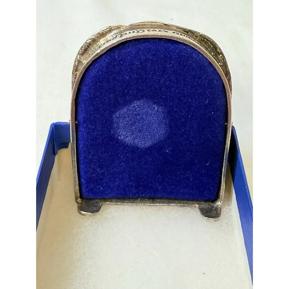 Silver Scenes Silverplated Mini Clock with Bird and Blue Bells